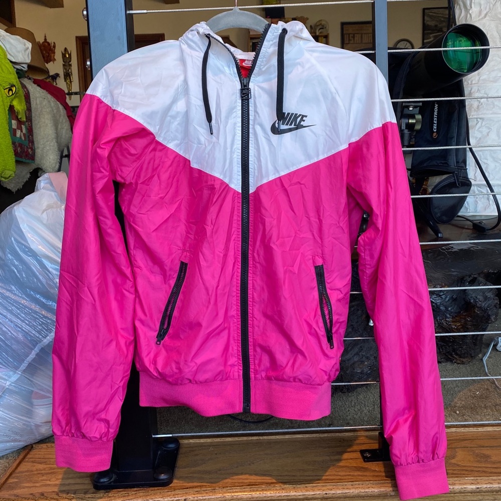 LIMITED EDITION pink and white Nike windbreaker
